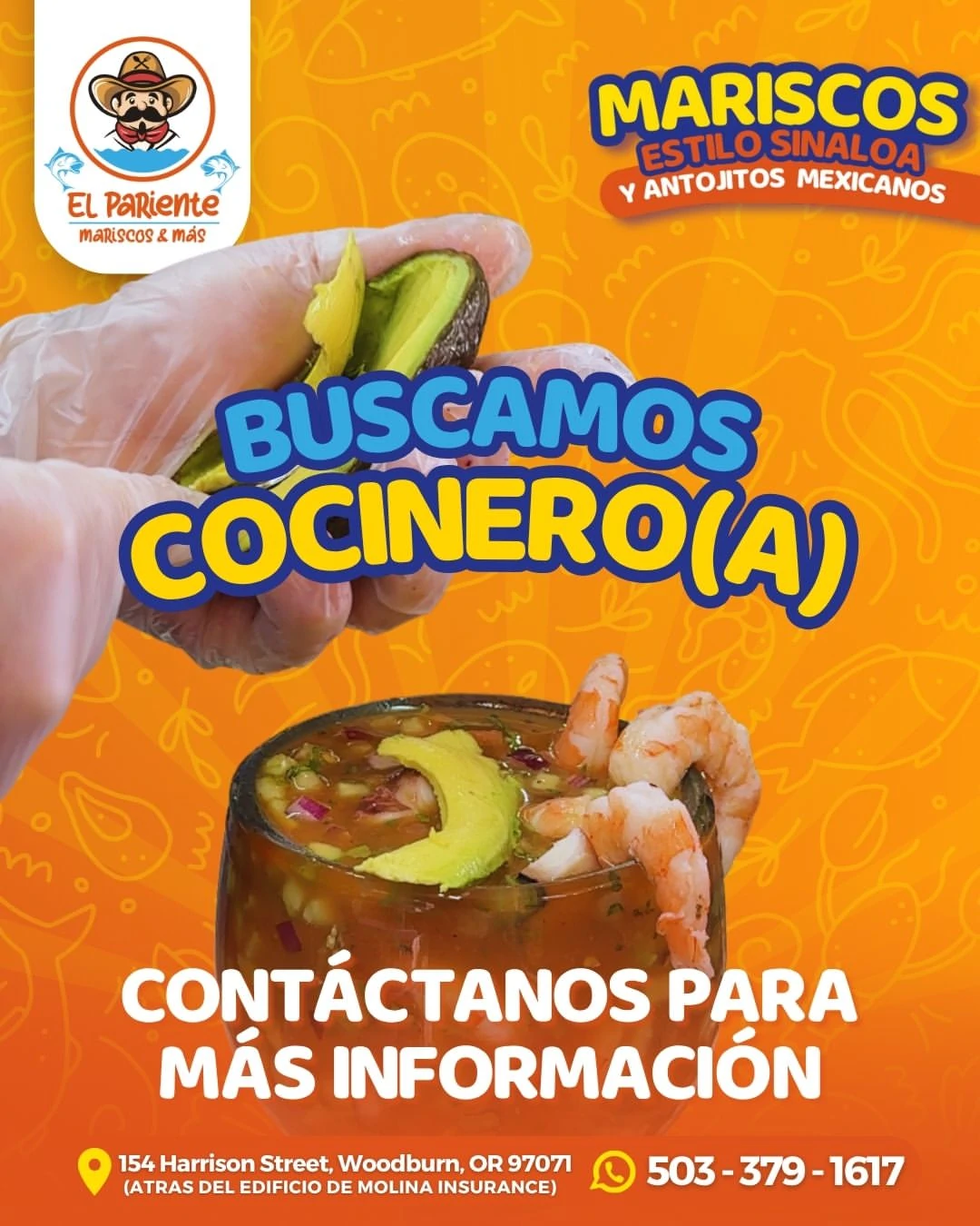 Buscamos cocinero(a) - Contáctanos para más información